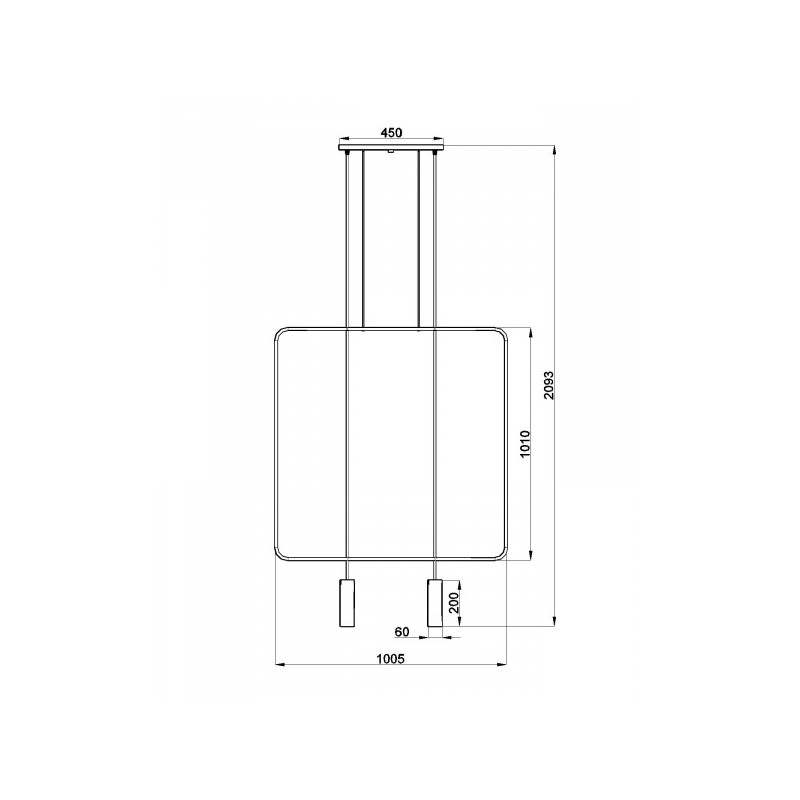 Suspension luminaire RANA 2xGU10 - noir