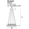 Lampe Design suspendue QUEEN LED 41W 3000K DIM - chrome