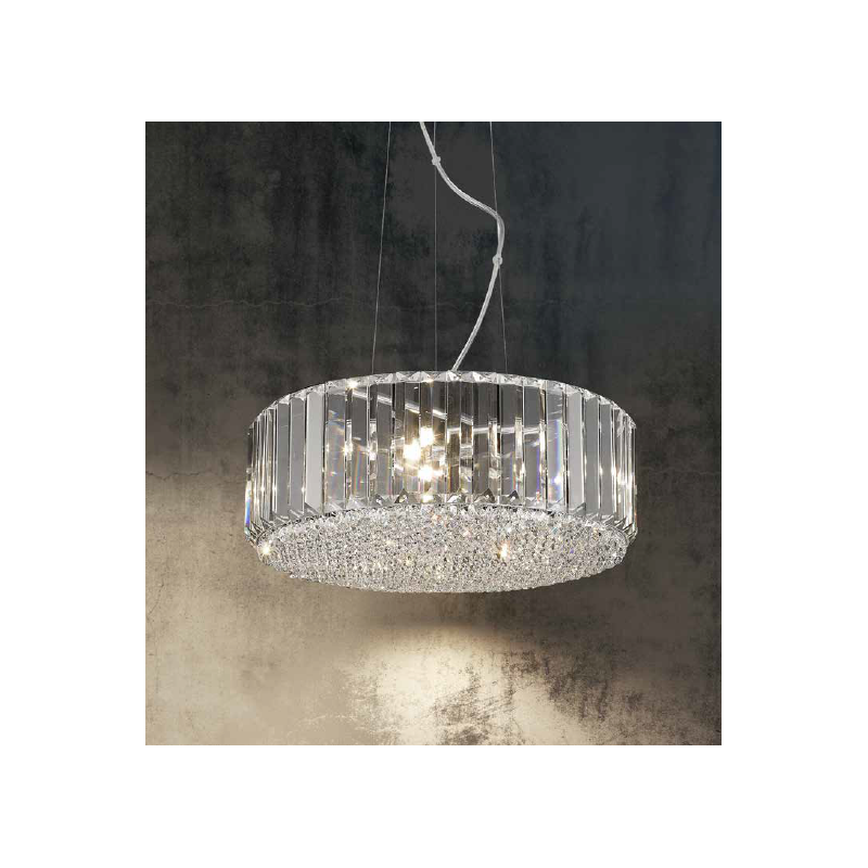 Lampe suspendue PRINCE 5xG9 transparent / argent Cristal