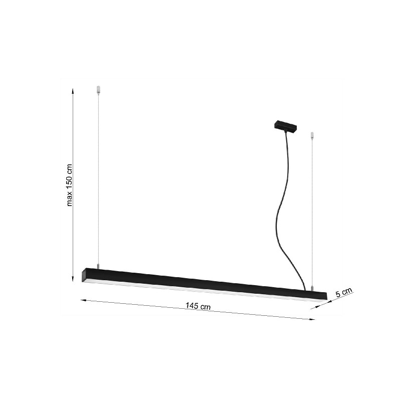 Luminaire Design suspendue PINNE LED 48W 3000K - noir