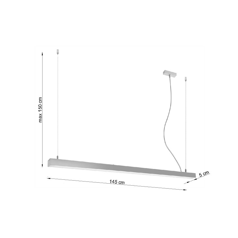 Luminaire Design suspendue PINNE LED 48W 4000K - aluminium