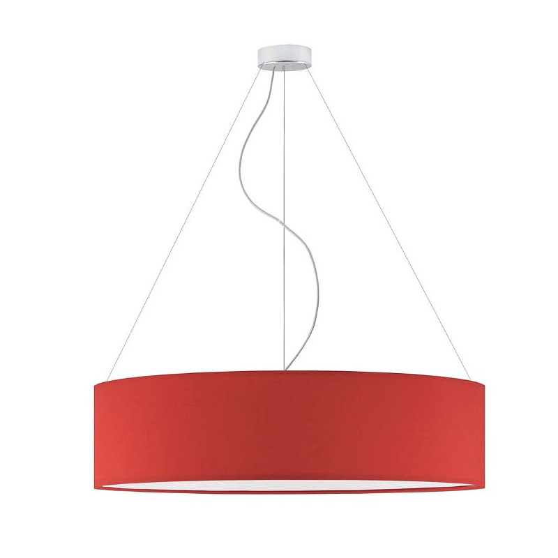 Lampe Suspendue avec abat-jou PORTO Ø80 3xE27 - chrome / rouge