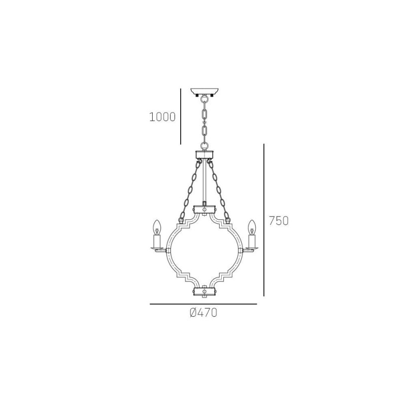 Lampe Suspendue industrielle PORTLAND IV 4xE14 - nickel / bois