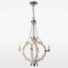Lampe Suspendue industrielle PORTLAND IV 4xE14 - nickel / bois