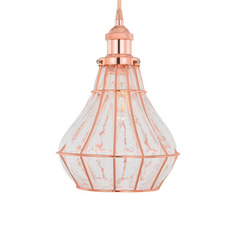 Suspension luminaire design FINTER E27 - rose / or