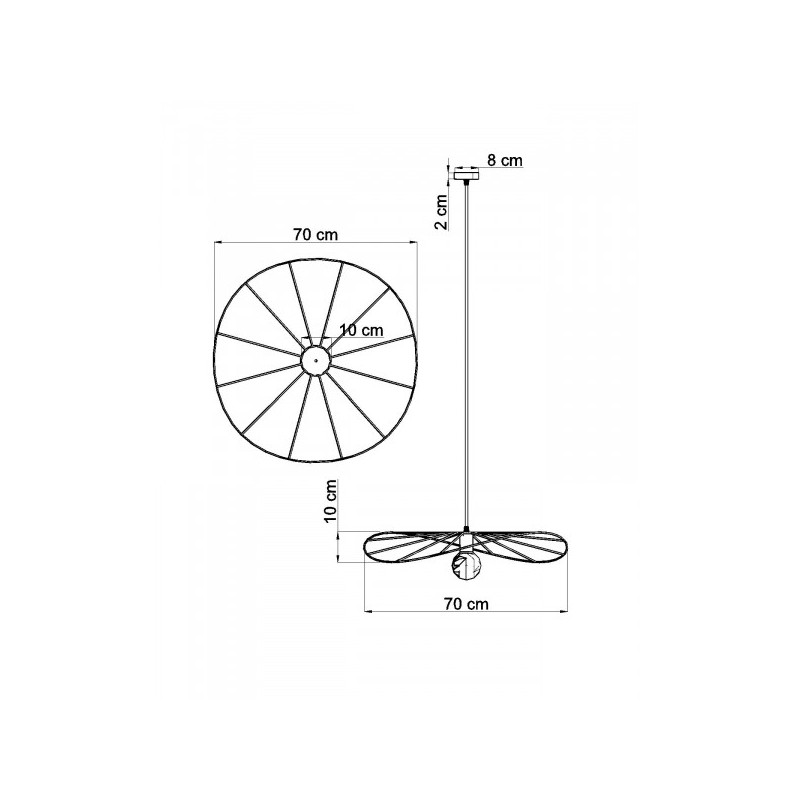 Suspension luminaire design ESKOLA 70 E27 - noir