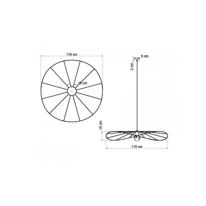 Suspension luminaire ESKOLA 110 E27 - noir