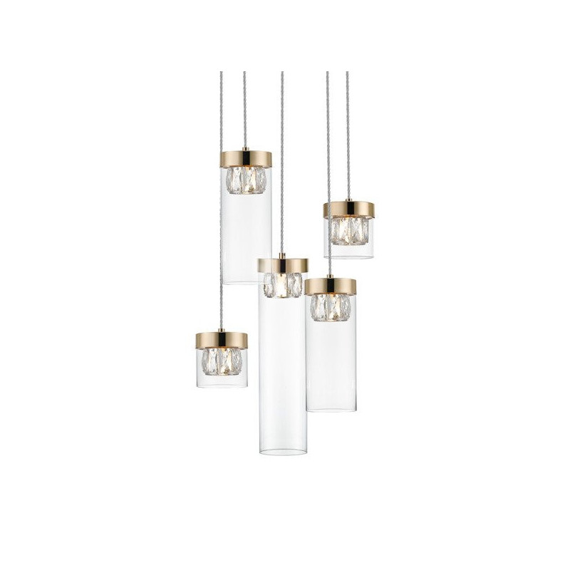 Lampe suspendue GEM R 5xG9 - or / transparent Cristal