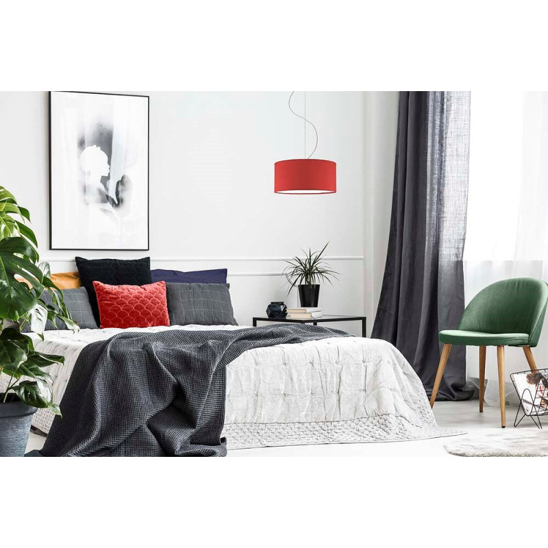 Lampe Suspendue avec abat-jou HAJFA Ø30 E27 - blanc / gris