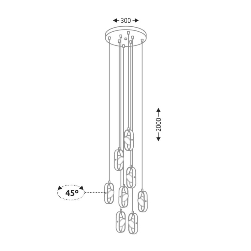 Luminaire Design suspendue FUROKU LED 36W 3000K - blanc