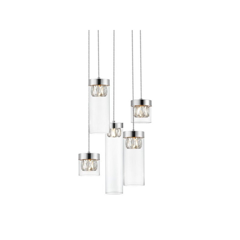 Lampe suspendue GEM R 5xG9 - chrome / transparent Cristal