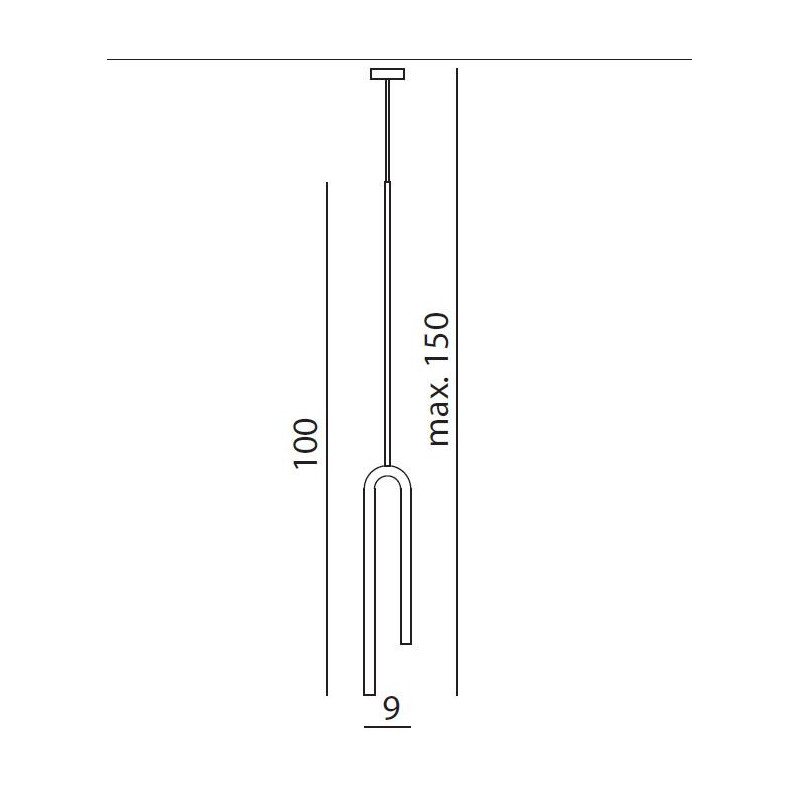 Lampe Design suspendue FORK W1 LED 2x1.5W 3000K - noir