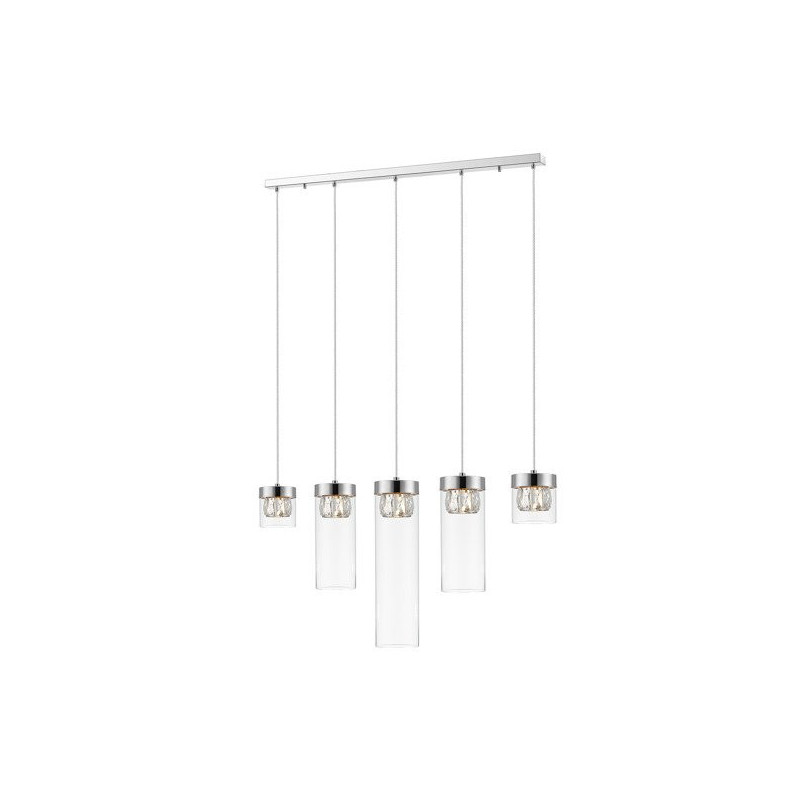 Lampe suspendue GEM 5xG9 - chrome / transparent Cristal