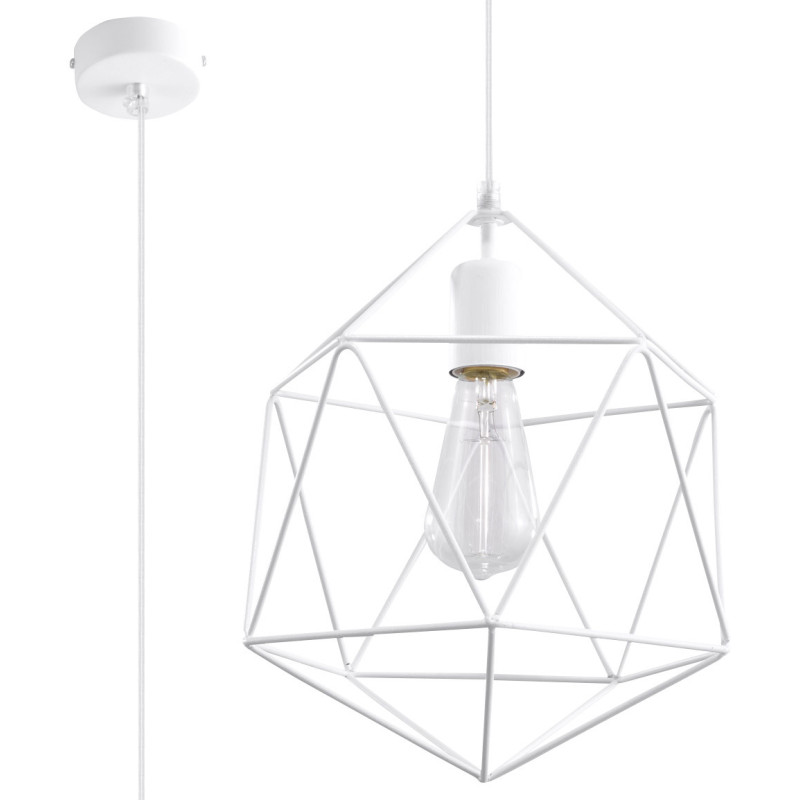 Suspension industrielle Design GASPARE E27 - blanc