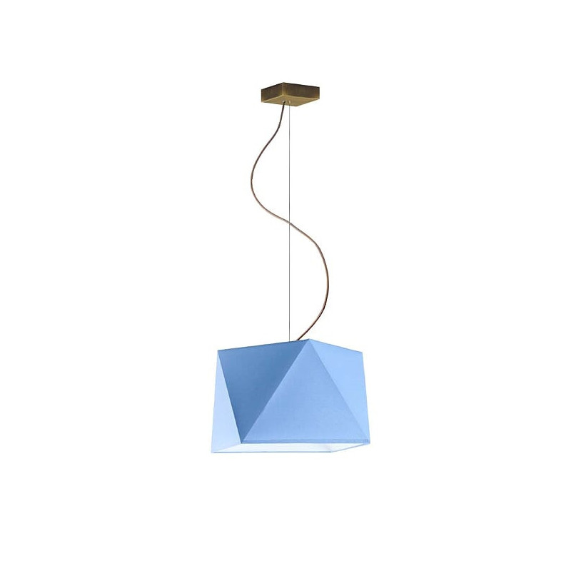 Suspension luminaire design DALI E27 - or / bleu