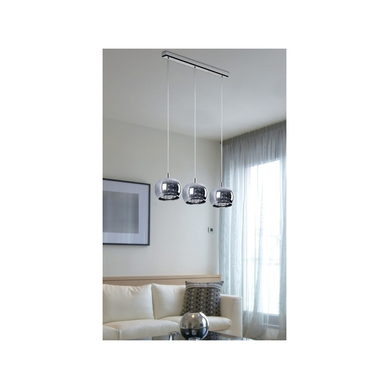 Lampe suspendue CRYSTAL 3xG9 transparent, argent Cristal