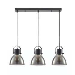 Lampe Suspendue design DARLENA 3xE27 - noir / fumé