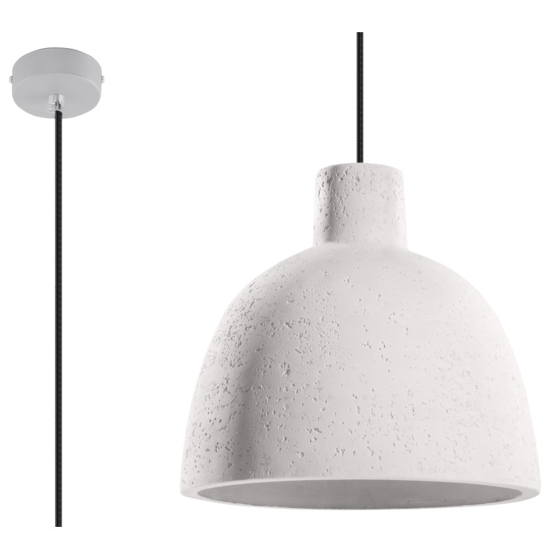 Luminaire Industriel Suspension DAMASO E27 - blanc / béton