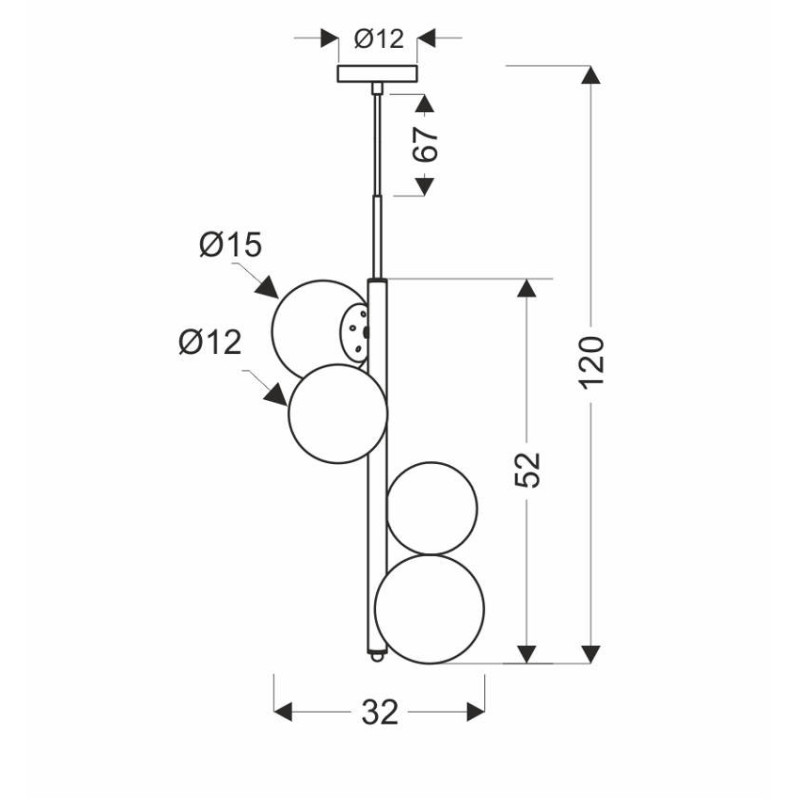 Suspension luminaire design CORDEL 4xG9 - laiton / blanc