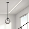 Lampe Suspendue design COSMO 1 BL E14 - noir / fumé