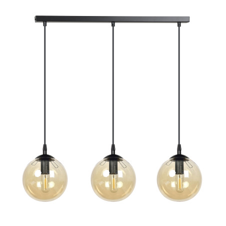 Lampe Suspendue design COSMO 3 BL 3xE14 - noir / miel