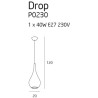 Lampe Suspendue design DROP E27 - chrome