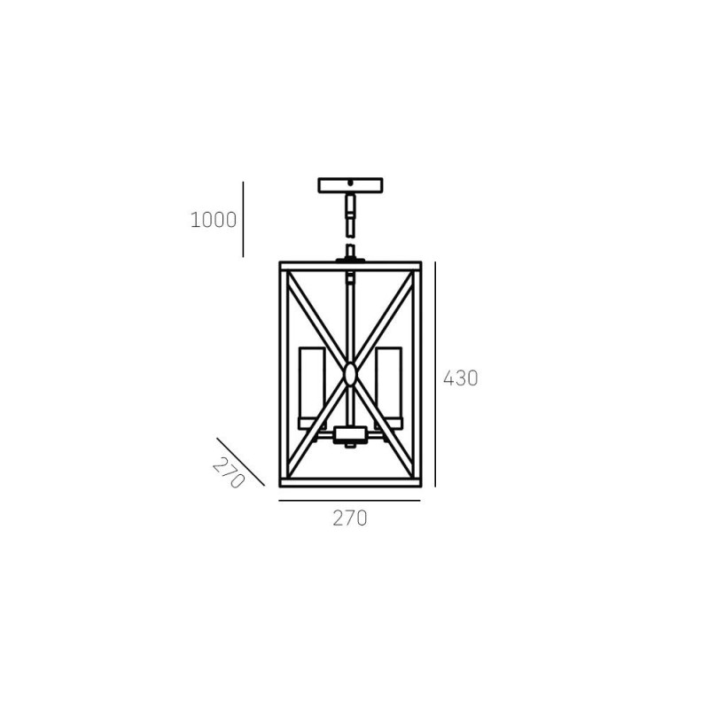 Lampe Suspendue design DUBLIN IV 4xE14 - noir / or