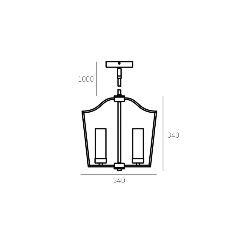 Suspension luminaire design DUBLIN IV 4xE14 - blanc / chrome