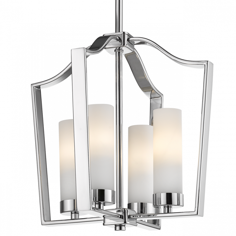 Suspension luminaire design DUBLIN IV 4xE14 - blanc / chrome