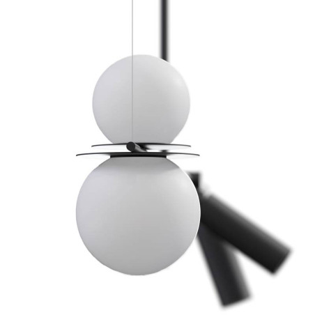 Suspension luminaire DUE G9 + LED 3000K 38 ° CRI90 - noir / blanc