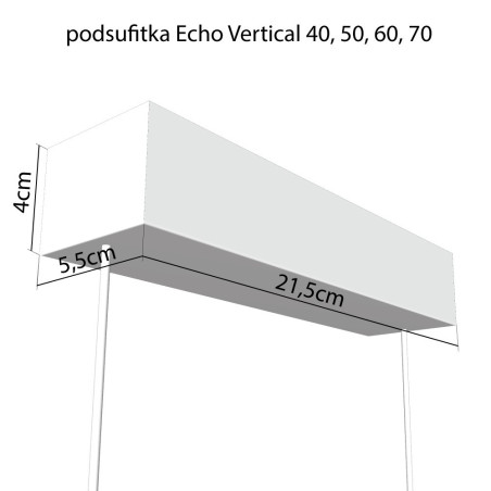 Luminaire Design suspendue ECHO VERTICAL 50 LED 27W 3000K IP44 - noir