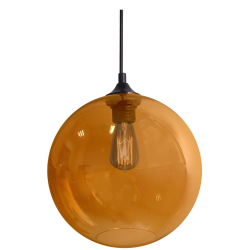 Suspension luminaire design LAMPE SUSPENDUE EDISON 25 60W E27 AMBRE + AMPOULE