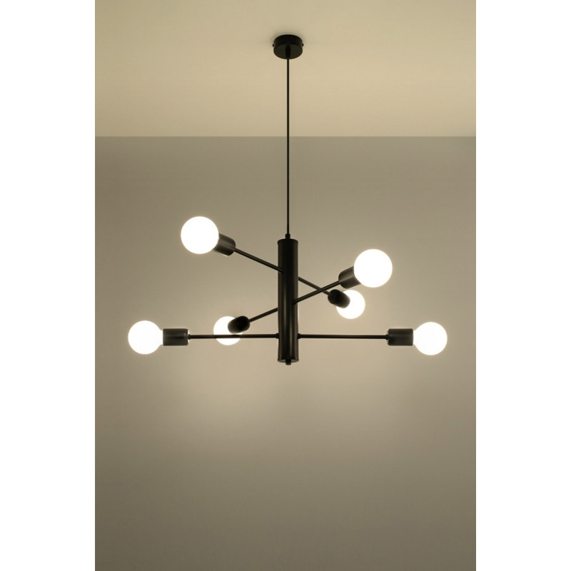 Suspension luminaire design DUOMO 6 E27 - noir