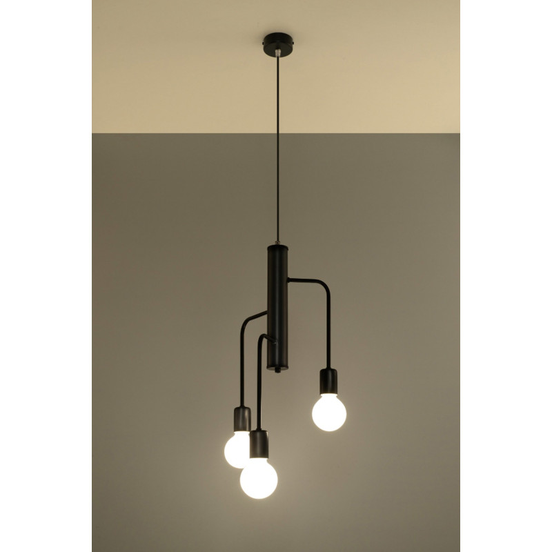 Suspension luminaire design DUOMO 3M E27 - noir