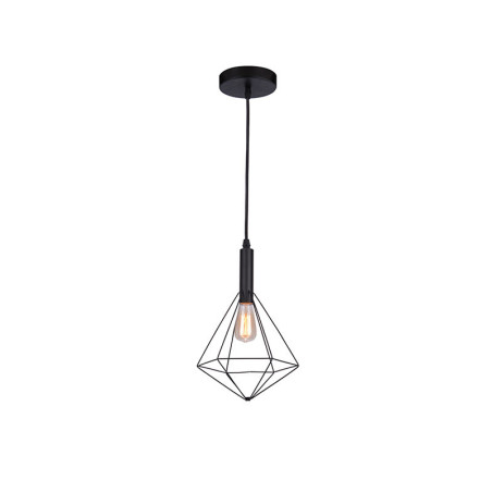 Lampe Suspendue industrielle DIAMOND E27 60W noir