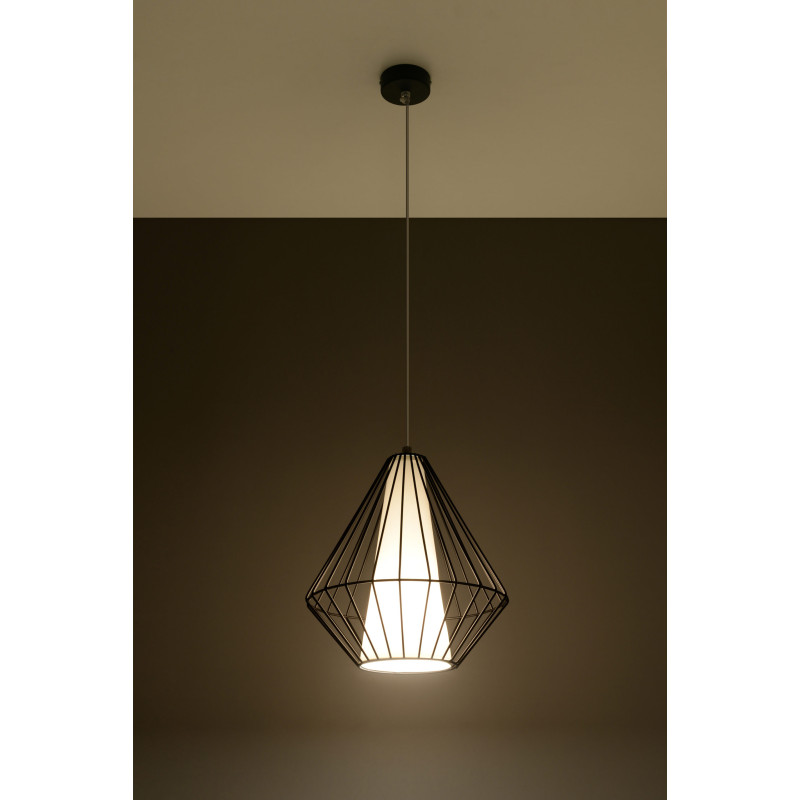 Lampe Suspendue industrielle DEMI E27 - noir