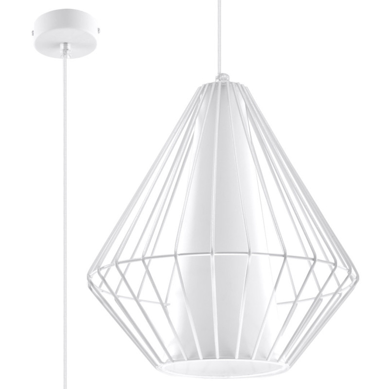 Suspension industrielle Design DEMI E27 - blanc