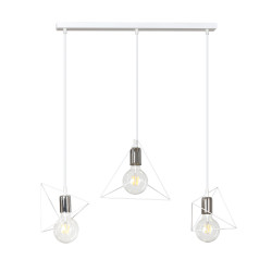 Lampe Suspendue industrielle DEX 3 BLANC 3xE27 - blanc