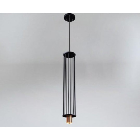 Suspension luminaire design DOHAR IHI 8xG9 - noir / cuivre