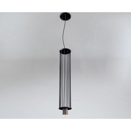 Lampe Suspendue design DOHAR IHI 8xG9 - noir / chrome
