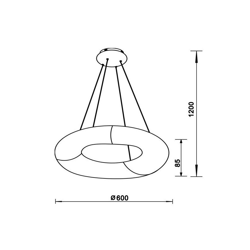 Luminaire Design suspendue LIMA 60cm LED 40W 4000K - blanc