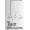 Suspension luminaire design LIBRA 3xE14 argent