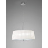 Lampe Suspendue avec abat-jou LOEWE 3xE14 - chrome / blanc