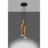 Suspension luminaire design LINO 3P 3xGU10 - noir / bois