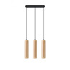 Lampe Suspendue design LINO 3 GU10 - noir / bois