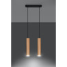 Suspension luminaire LINO 2 GU10 - noir / bois