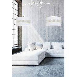 Lampe Suspendue avec abat-jour KORNO 2 BLANC 2xE27 - blanc