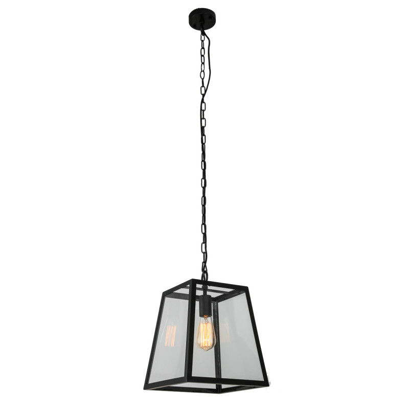 Suspension industrielle LAVERNO E27 60W - noir mat