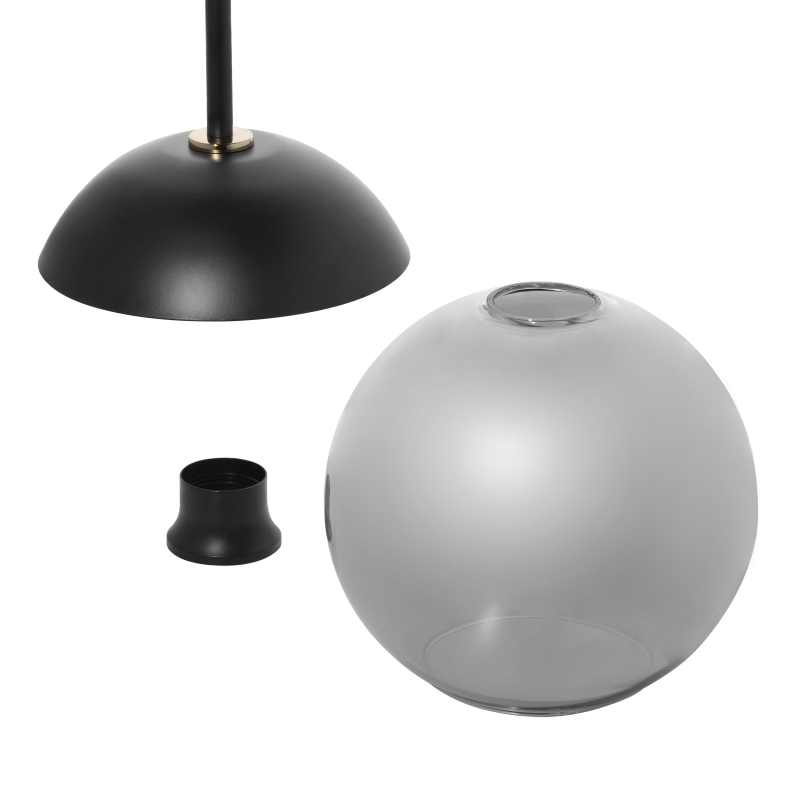 Suspension luminaire design LARA 3P 3xE27 - noir / argent