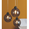 Suspension luminaire design LAGUNA bande 3xE27 - noir / fumé